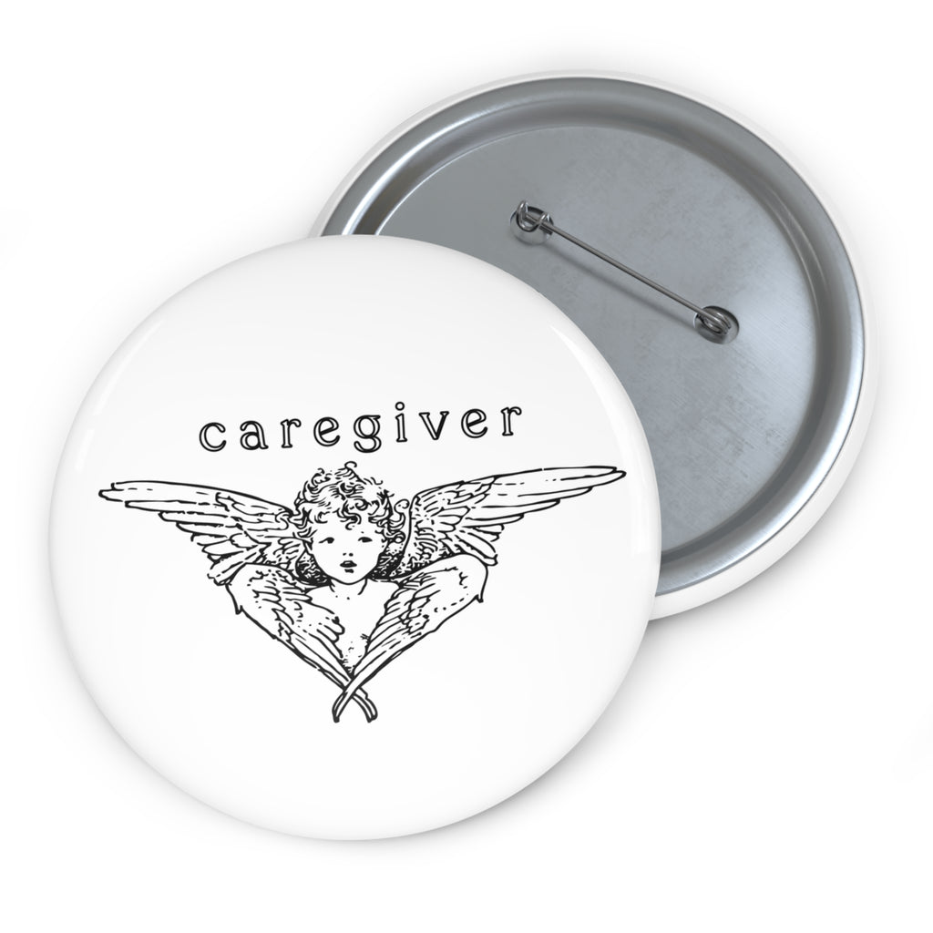 Caregiver Angel Pin Button