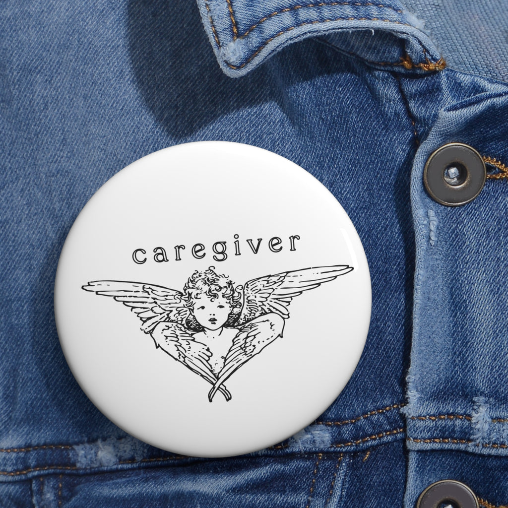 Caregiver Angel Pin Button