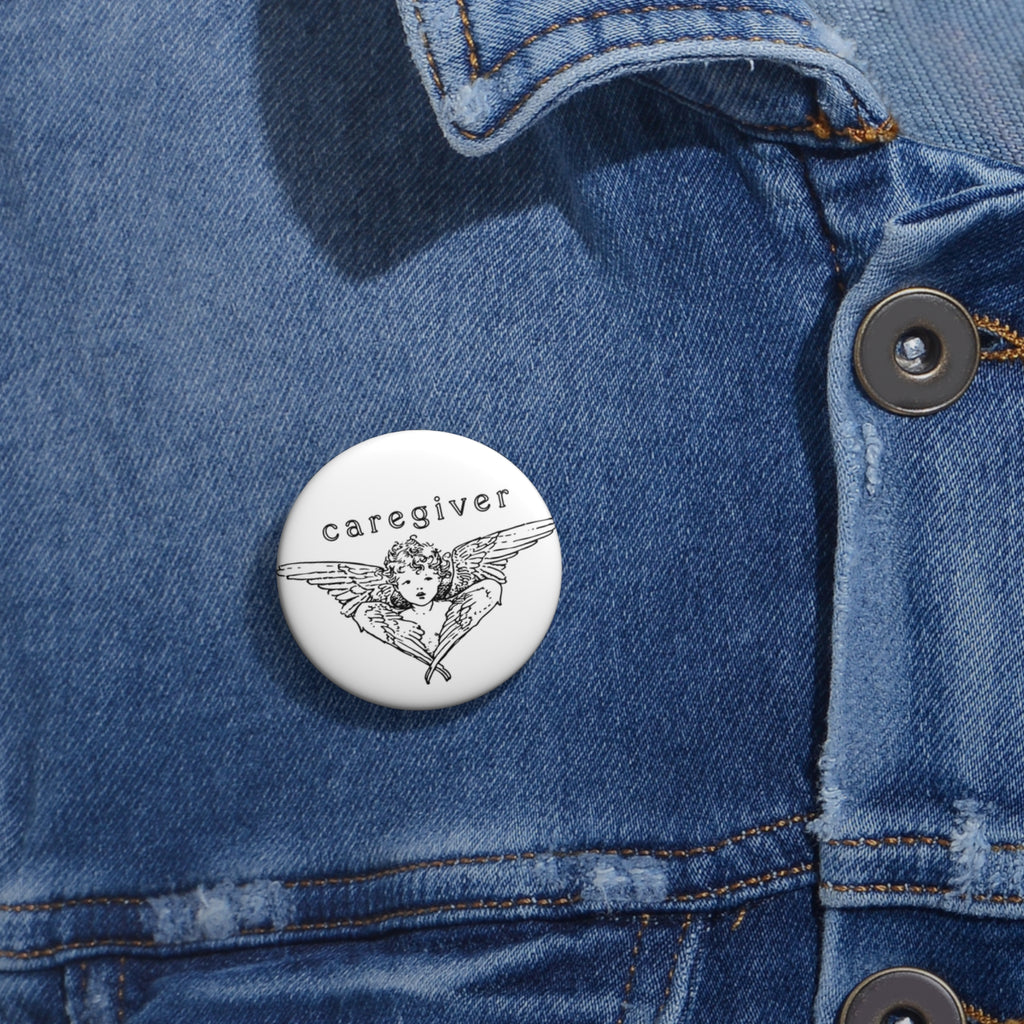 Caregiver Angel Pin Button